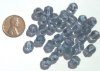 30 8mm Bumpy Speckled Crystal Blue Nuggets